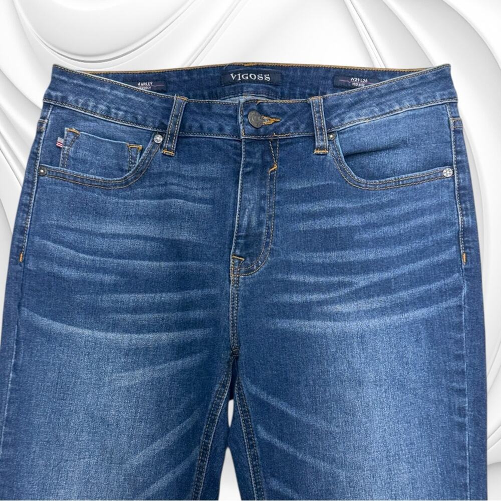 VIGOSS Women’s 29 MARLEY SKINNY Zippered Ankle Blue Jeans
